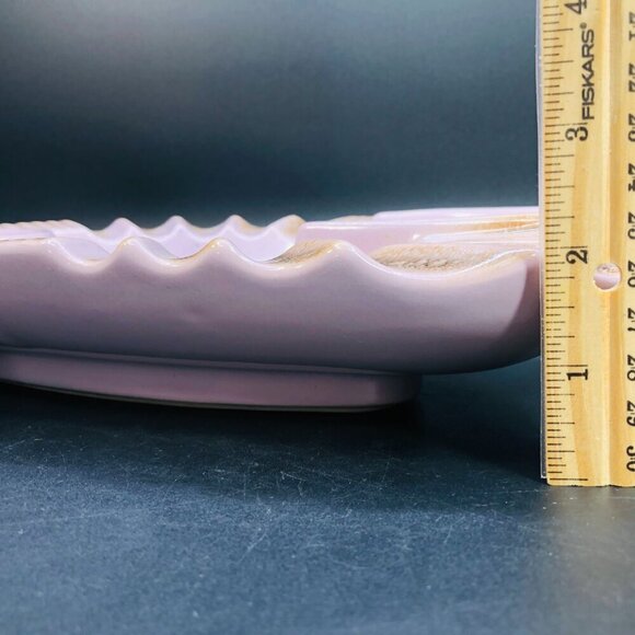 Beauceware Ceramic Ashtray #688 Pink Rust Spatter Glaze Oversized Console Bowl - Picture 13 of 14